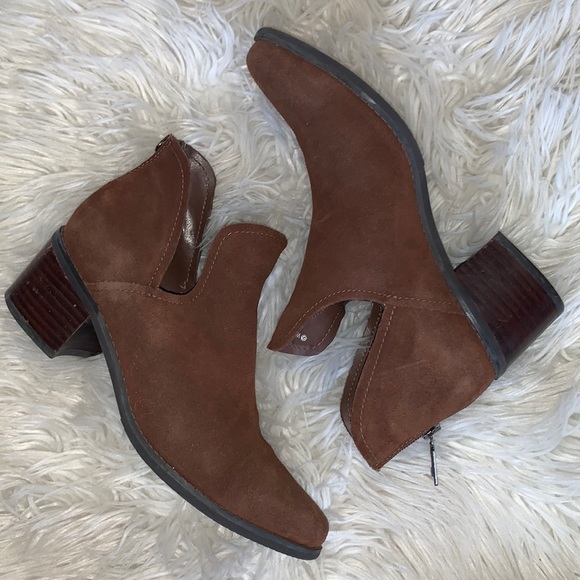 Blondo Waterproof Eliza Suede Ankle Booties Brown Boots Square Heel Size… - Picture 3 of 12